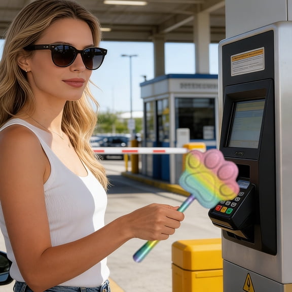 Card Payment Stick, Contactless Payment Tool for Parking, Extendable Card Holder Wand, Toll Booth Payment Assistant, Reachable Card Grabber