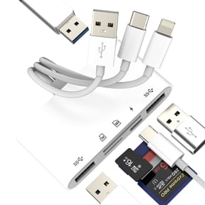 USB C Lightning USB HUB for Apple OTG 3.0 Adapter TF SD Card Reader Type C Charger Cable Converter for iPhone 16 15 14 Pro for iPad MacBook Micro SD Memory Photo Transfer External Storage Stick