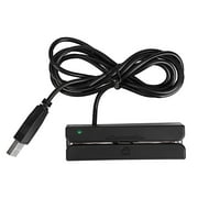 Card Reader, Magnetic Card Reader, Magnetic Stripe Writer 3 Tracks USB Swiped Bi-Directionally For Loyalty Banking
