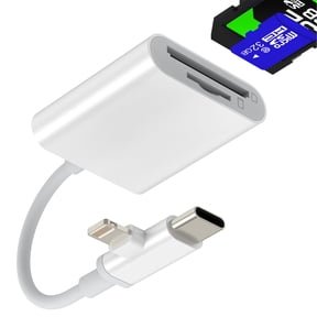 SD Card Reader for iPhone 17 16 15 Pro Max Adapter USB C Compatible with Samsung Digital Camera Micro SD Memory Stick Lightning for Apple for iPad Android Transfer to Computer Flash Drive Accessories