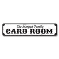 thumbnail image 1 of Card Room Sign, Family Name Sign, Custom Man Cave Sign, Game Room Decor, Card Lover Aluminum Sign - 4x18 inches, 1 of 4