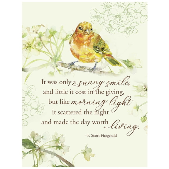 Cottage Garden Encouragement Pastel Birds 5.5 x 7.5 x 0.625 Inch, Durable Cardstock with 4 Assorted Designs, Set of 12 Greeting Cards & 12 Envelopes