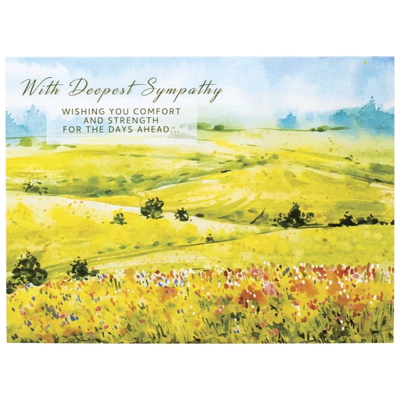 Cottage Garden Sympathy Landscapes Scripture 5.5 x 7.5 x 0.625 Inch, Durable Cardstock with 4 Assorted Designs, Set of 12 Greeting Cards & 12 Envelopes