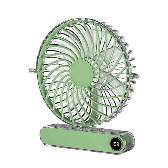 Card Shape Foldable Desk Fan Multi Mount Fan With Digital Display Wall Mount Cooling Fan For Travel Outdoor(Green-15.5Cm)