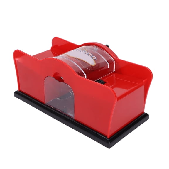 Card Shuffler for Poker Deck,Playing Cards, Manual, Bridge and Poker, Casino Style, 1-2 Deck, Crank Handle for A Easy Shuffle, A for Seniors[Red]