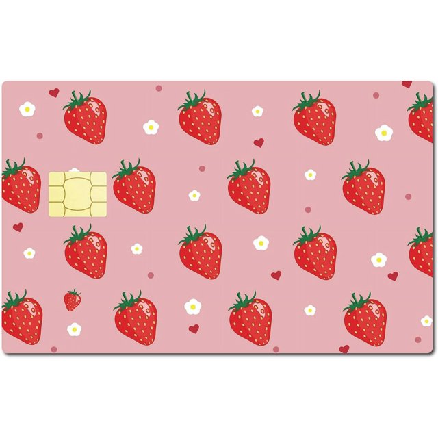 Card Skin Sticker Strawberry Personalizing Bank Card Waterproof Slim