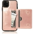 thumbnail image 1 of Card Slot Holder Wallet Case for iPhone 11 Pro Max 6.5 inch 2019, Premium PU Leather Case Kickstand with Hidden Magnetic Closure Flip Durable Shockproof Protective Cover - Rose Gold, 1 of 14