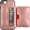 thumbnail image 1 of Card Slot Holder Wallet Case for iPhone 7/8/SE 2020, Premium PU Leather Case Kickstand with Hidden Magnetic Closure Flip Durable Protective Cover for iPhone 7/8/SE 2020 - Rose Gold, 1 of 14