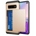 thumbnail image 1 of Card Slot Holder Wallet Samsung Galaxy S10 Edge Case - (Gold) Dual Layer Shockproof with Heavy Duty Protection, 1 of 5