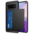 thumbnail image 1 of Card Slot Holder Wallet Samsung Galaxy S10 Plus Case (Black) Dual Layer Shockproof with Heavy Duty Protection, 1 of 5
