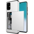 thumbnail image 1 of Card Slot Holder Wallet Samsung Galaxy S21 Case - (White) Dual Layer Shockproof with Heavy Duty Protection, 1 of 6