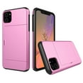thumbnail image 1 of Card Slot Holder Wallet iPhone 12 Pro Max Case - (Pink) Dual Layer Shockproof with Heavy Duty Protection, 1 of 7