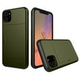 thumbnail image 1 of Card Slot Holder Wallet iPhone 13 Pro Max Case - (Dark Green) Dual Layer Shockproof with Heavy Duty Protection, 1 of 5