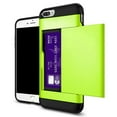 thumbnail image 1 of Card Slot Holder Wallet iPhone 8 Case (Light Green) Dual Layer Shockproof with Heavy Duty Protection, 1 of 6