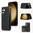 thumbnail image 1 of Card Slots Wallet Back Case for Samsung Galaxy S24 Plus,Dteck Magnetic Leather Case Built-in 3 Cards Holder Pocket Case Kickstand Shockproof Cover,Black, 1 of 6