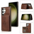 thumbnail image 1 of Card Slots Wallet Back Case for Samsung Galaxy S24 Ultra,Dteck Magnetic Leather Case Built-in 3 Cards Holder Pocket Case Kickstand Shockproof Cover,Brown, 1 of 6