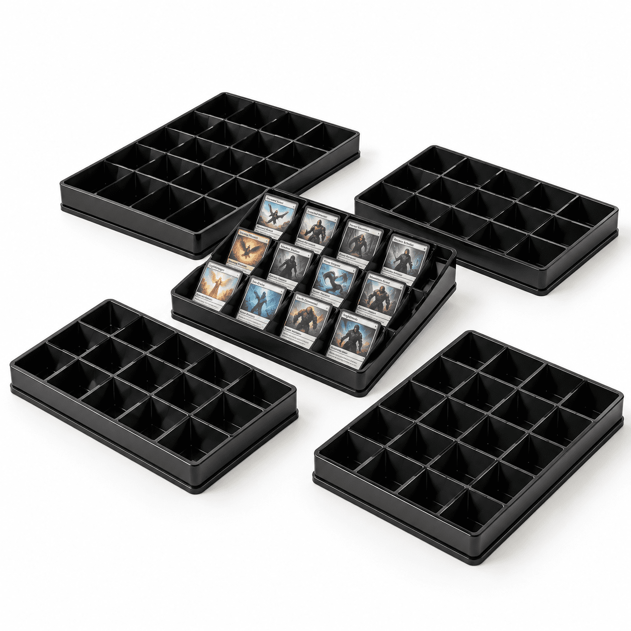 Card Sorting Tray 5ct - 18partment Each Stackable Trading Organizer For ...