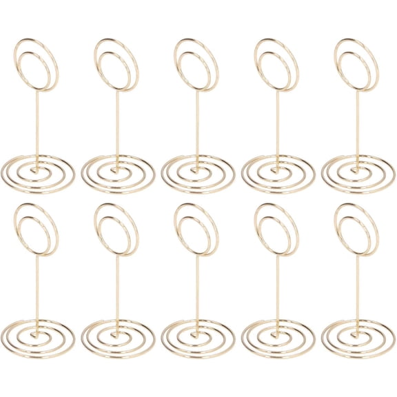 Card Stand, Stable Reliable Table Number Holder Round Base for Home for Offices for Weddings(gold)