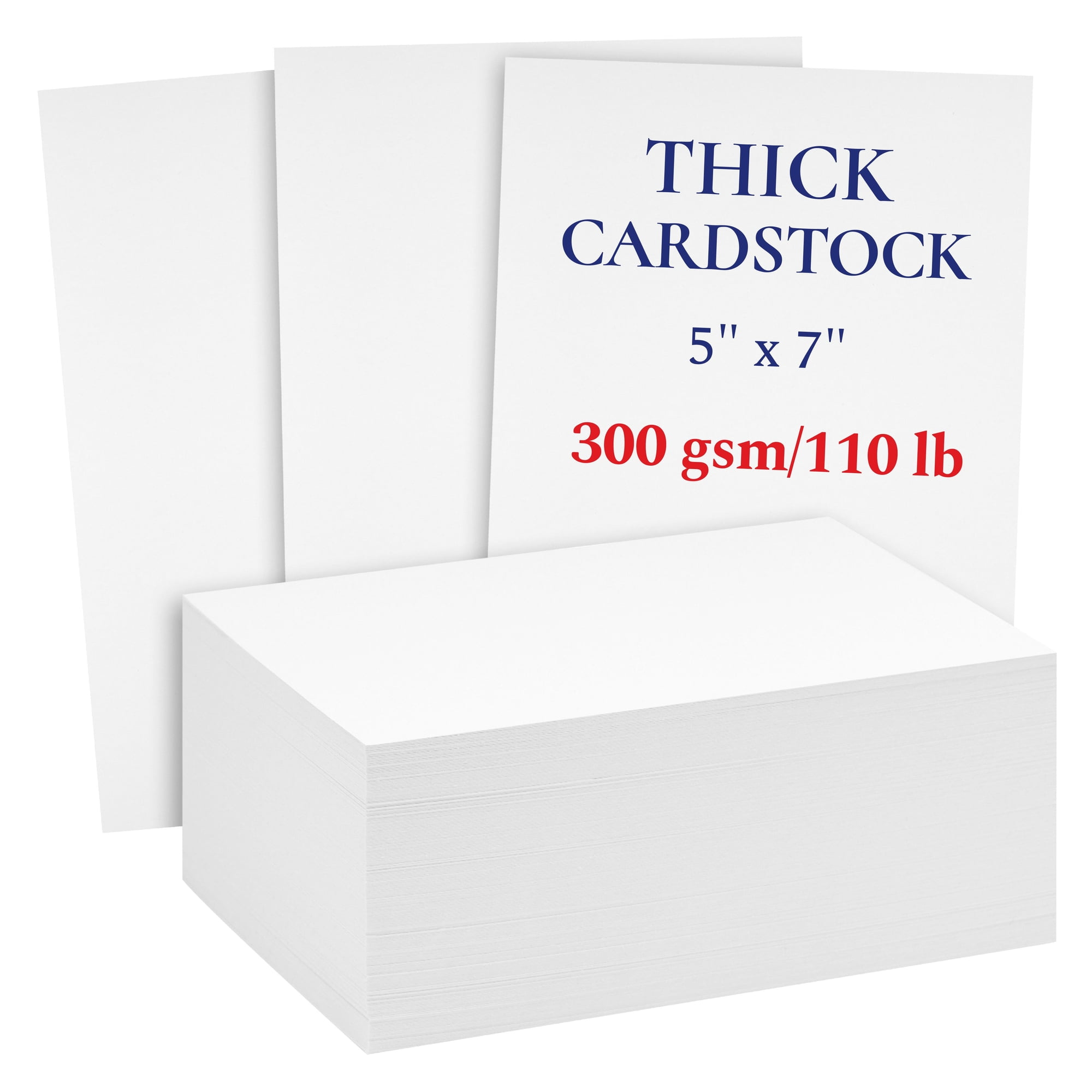 White Heavyweight 5x7 Cardstock- 110 lb/300 GSM, 200 Sheets, Ideal for ...