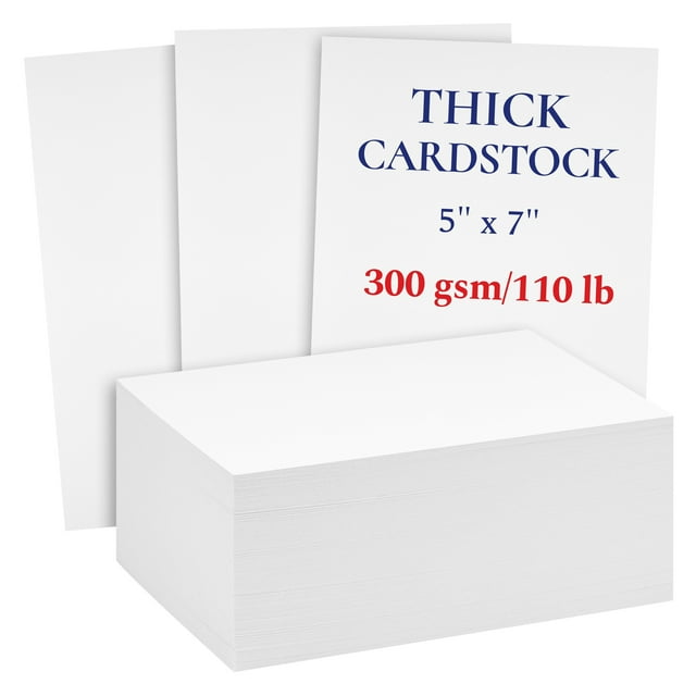 White Heavyweight 5x7 Cardstock- 110 lb/300 GSM, 200 Sheets, Ideal for ...