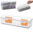 thumbnail image 1 of Card Storage Box with 2 Removable Divider, Card Deck Storage Box with Dividers Clear Compartment Organizer Portable Storage with Cover for Easy Access and Visibility, 1 of 7