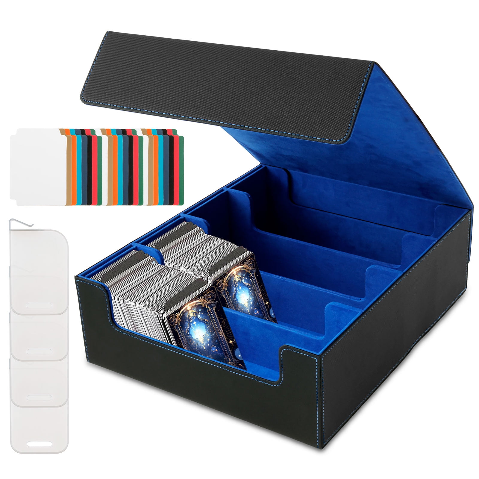 MTG Deck Box For 3000 Cards 3000+ Card Storage Box With Dividers MTG Deck Box With 24 Tabs & Card Supporters, Fits Trading Cards PU Leather Card Case MTG Deck Box For 3000 Cards 3000+ Card Storage Box With Dividers MTG Deck Box With 24 Tabs & Card Supporters, Fits Trading Cards PU Leather Card Case