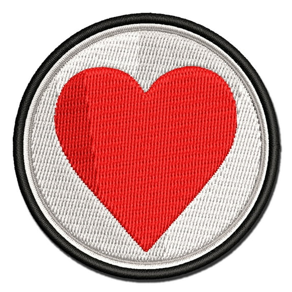 Card Suit Hearts Applique Multi-Color Embroidered Hook & Loop Patch - 3 Inch Medium