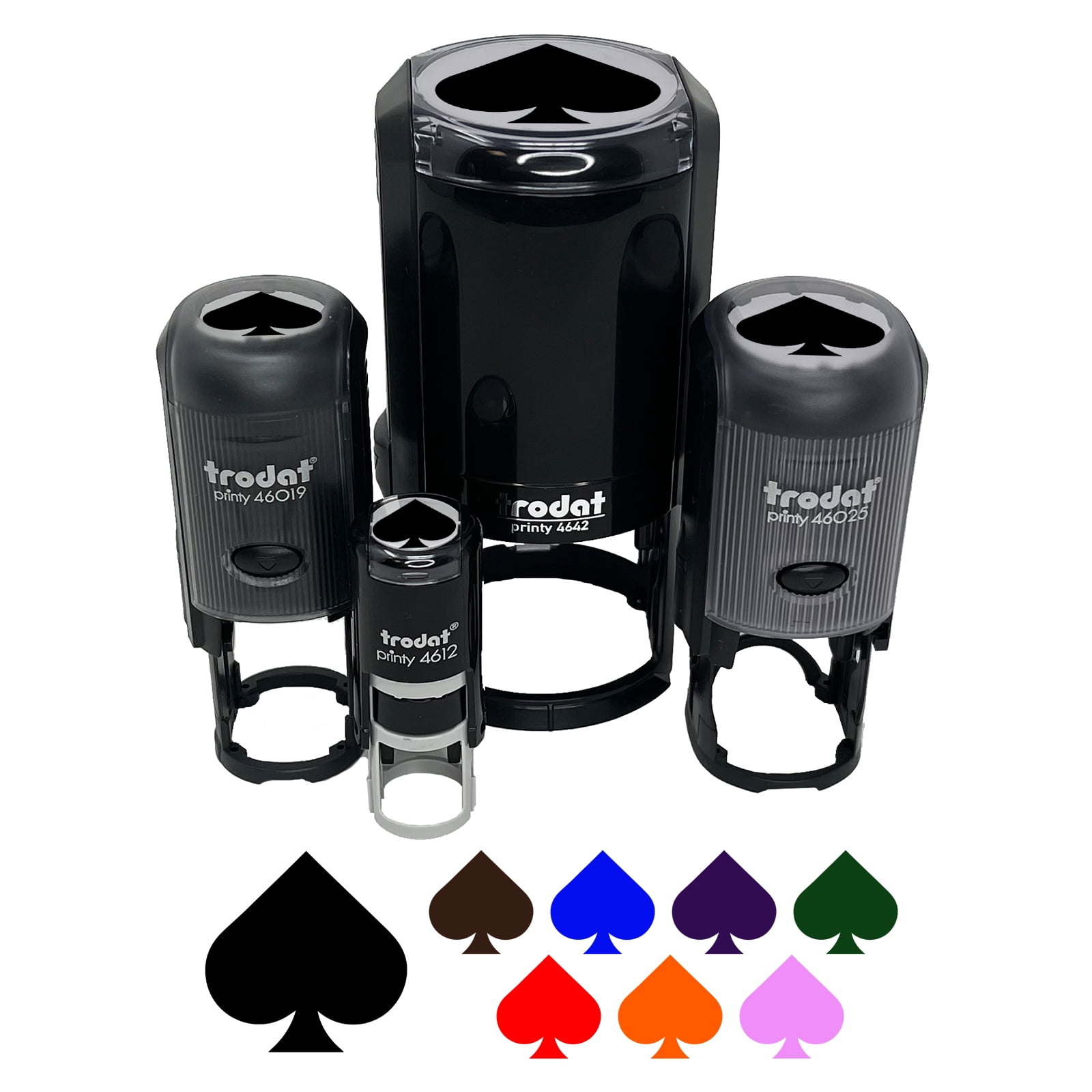 Spade Ink Card Suit Spades Self-Inking Rubber Stamp Ink Stamper - Fuchsia Ink ...