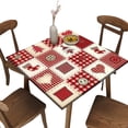 thumbnail image 1 of Card Table Size Tablecloths, Christmas Plaid Pattern Printed on Stain Resistant Polyester Table Cloth, for Holiday Family Banquet and Patio Use, Fit for 36" x 36"Square Table, 1 of 4