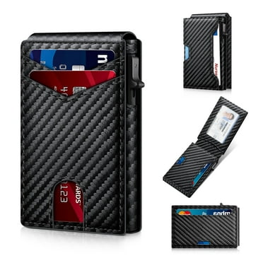 Card Wallet For Men Slim: Smart Wallet - Rfid Minimalist Front Pocket with ID Window Pop Up Wallet Gift For Male