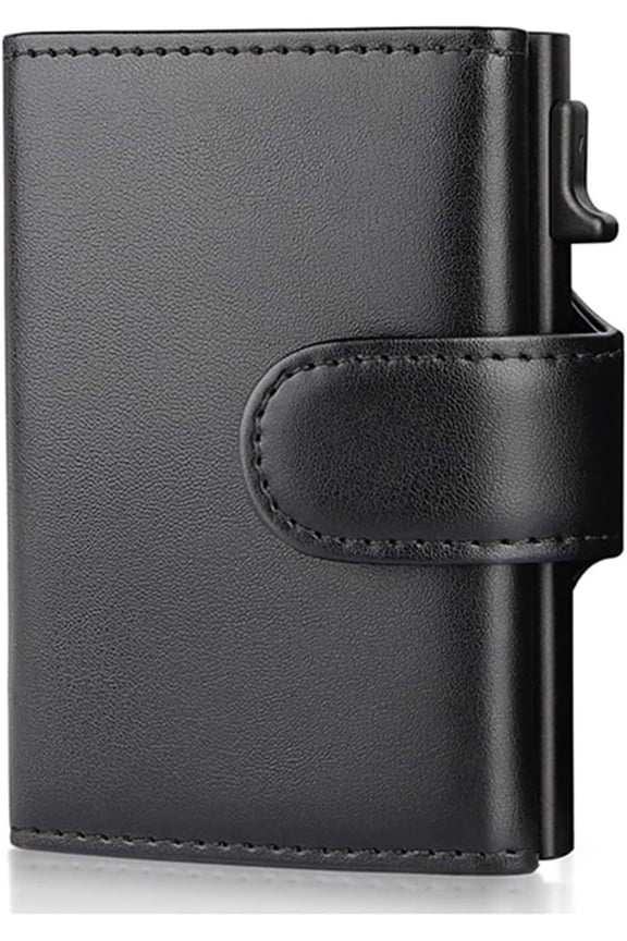 Card Wallets Aluminum Credit Card Wallet MultifunctionalBlocking Trifold Smart Men Wallets Leather Slim with Coin Pocket