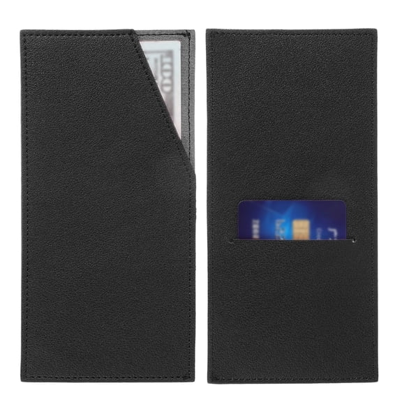 Card and Cash Envelope Wallet, 2Pcs Budget Cash Holder Reusable Money Bag Pouch Leather Money Organizer Pouch for Receipt Check Bill, Black