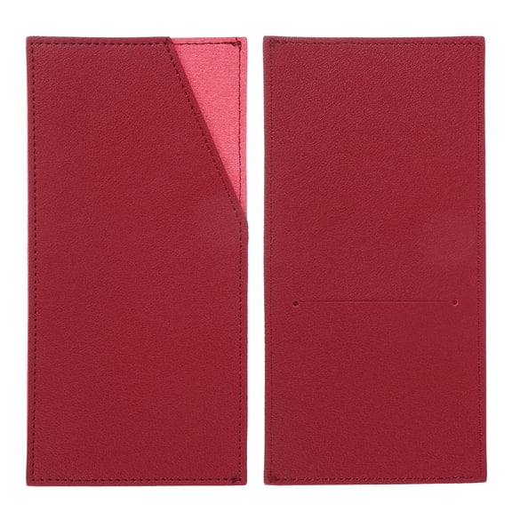 Card and Cash Envelope Wallet, Budget Cash Holder Reusable Money Bag Pouch Leather Money Organizer Pouch for Receipt Check Bill, Red