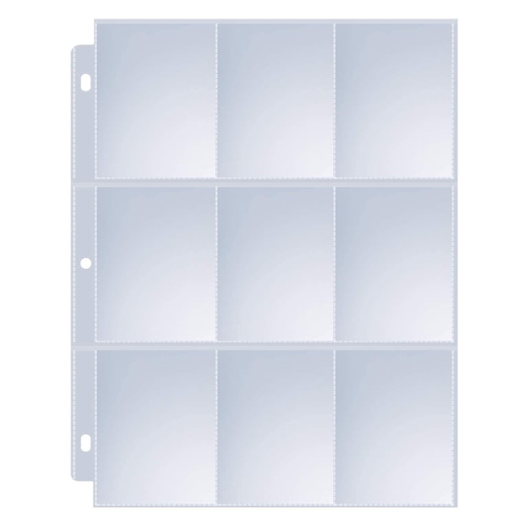 card binder sleeves walmart Pen + Gear 9-Pocket Protective Trading Pages, 8.5 in x 11 in, Clear, 10 Count Trading Card Protector Sheets 9