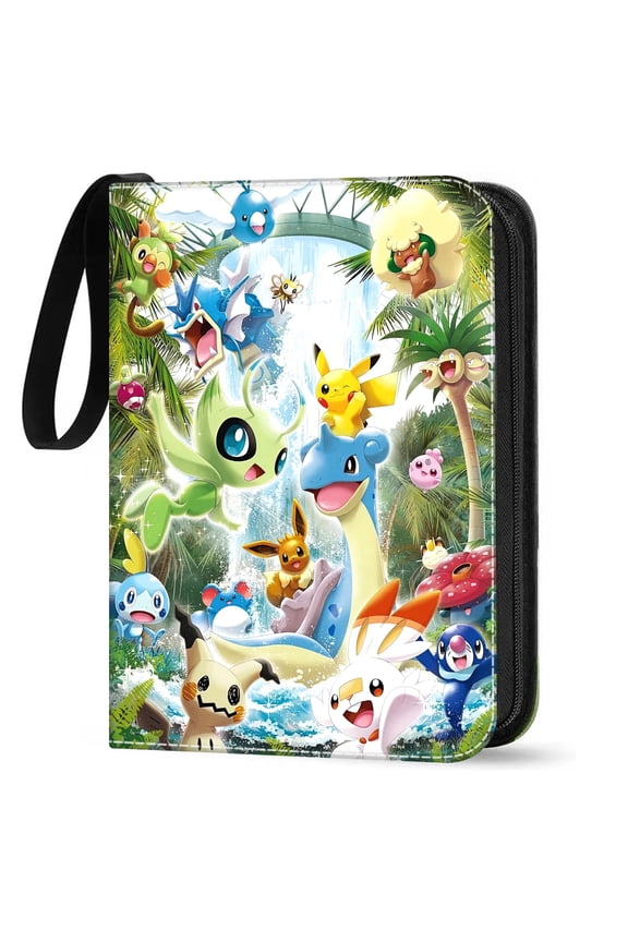 Trading Card Collection Book Portable Premium PU Leather 400 Pocket Green 24 x 18 cm