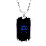 Cardano (ADA) Crypto Necklace Stainless Steel or 18k Gold Dog Tag 24" Chain
