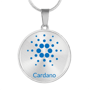 Cardano Black Circle Necklace Stainless Steel or 18k Gold 18-22"