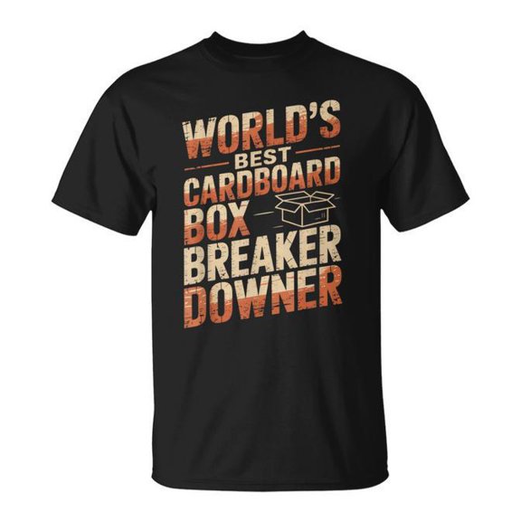 Cardboard Box Breaker Downer Recycling Hero T-Shirt Size S-5XL