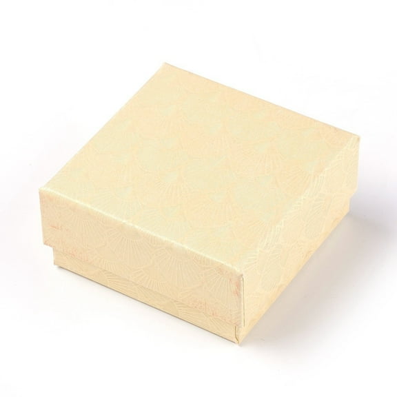 Cardboard Box Square Light Yellow 7.5x7.5x3.5cm DIY
