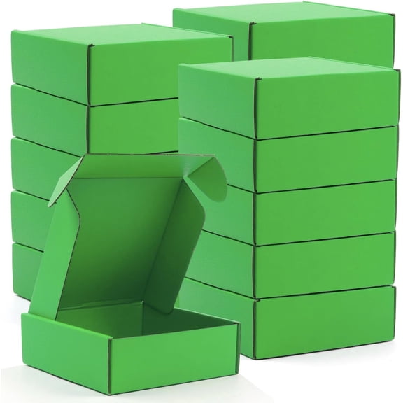 Cardboard Boxes,15 Pack Shipping Boxes 6x6x2 Recyclable Mailing Boxes Colored Corrugated Cardboard Box Small Storage Boxes for Shipping, Mailing, Gifts Packaging (Green)