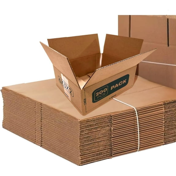 Cardboard Boxes 6"L x 3"W x 2"H Set of 200PCS | Corrugated Cardboard Box for Mailing, Packing, Packaging and Storage