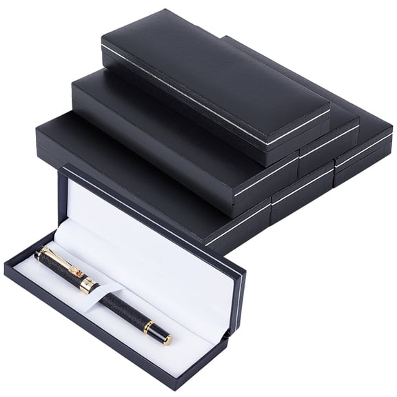Cardboard Boxes Fountain Pen Box Rectangle Black 17.5x6x2.5cm for DIY