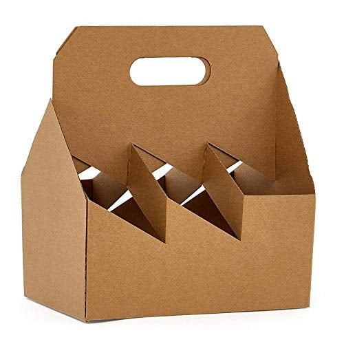 Cardboard Carrier | Kraft 750 ml Bottle Carrier or 22oz Beer Bottle Carrier | 6 Pack