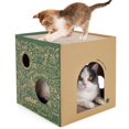 Cardboard Cat House with 2 Story Scratch Pads Cat Play House for Indoor