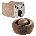 thumbnail image 1 of Cardboard Cat Scratching Post with Foldable Bed 2 in 1 Interactive Cat Scratch Toy for Indoor Outdoor Use, 1 of 8