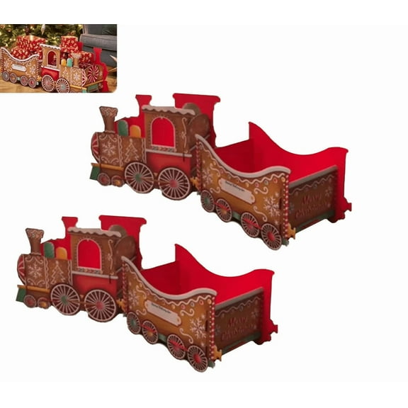 Cardboard Christmas Presents Train - Santa Gift Train Set, Deliver Holiday Cheer in Style, Gift & Candy Holder B*2