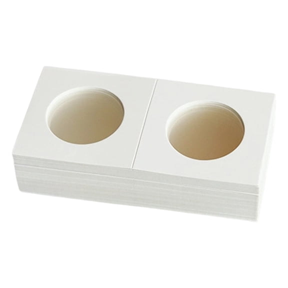 Cardboard Coin Holders, 1.57 Inch Coin Flips, Coin Collection Supplies, Currency Storage Sleeves, Staple Type Coin Flips, Paper Coin Flips for Pennies Quarters Half Dollars Stamp Collection, 50 Pcs