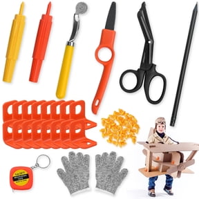 Cardboard Construction Kit - 150 Pcs Cutting Tools for Kids with Safe Cutter and Screws, STEM Educational Toys Gift for DIY Projects for Boys and Girls Aged 6+