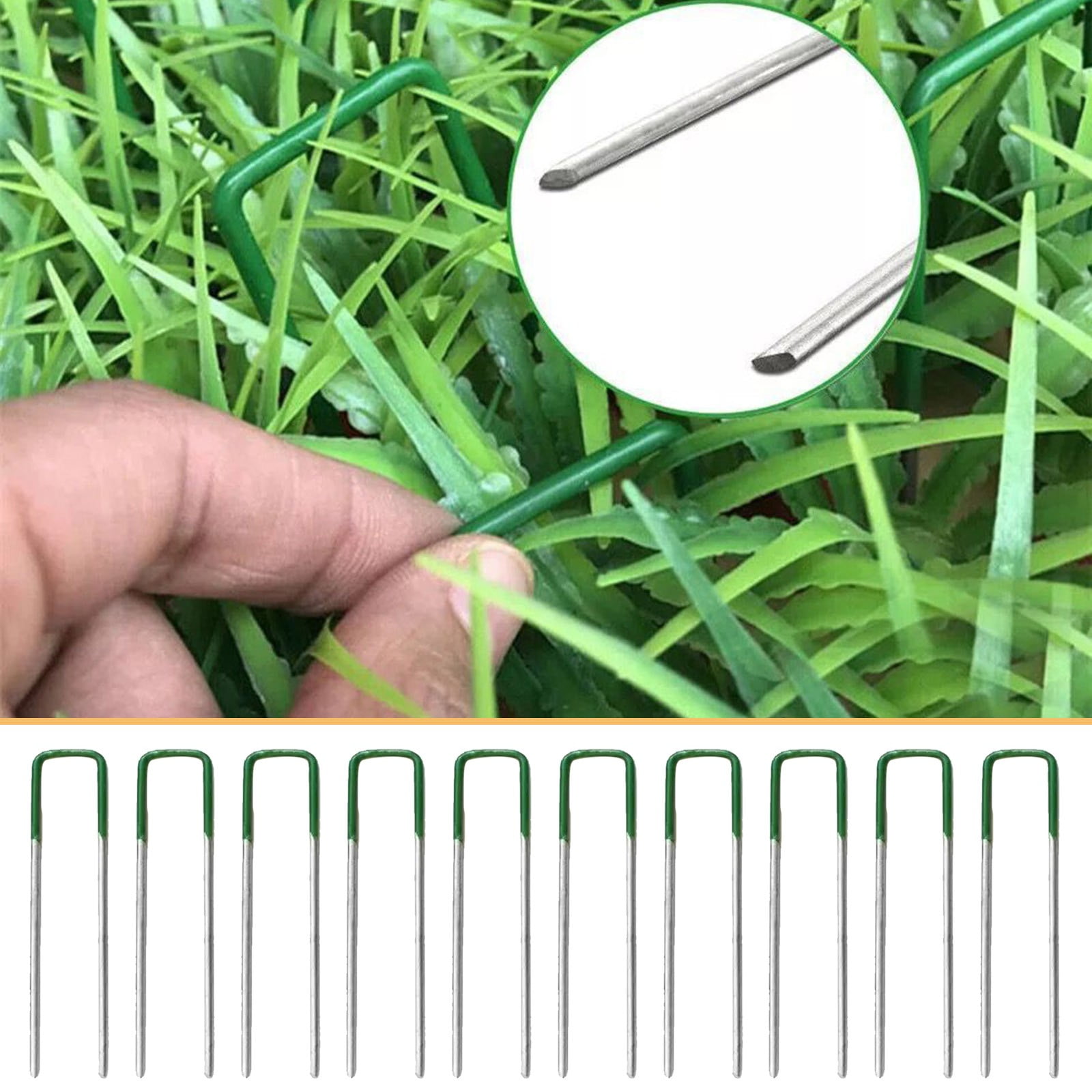 Cardboard Cutout Fabric Galvanised Staples Garden Securing U Pins