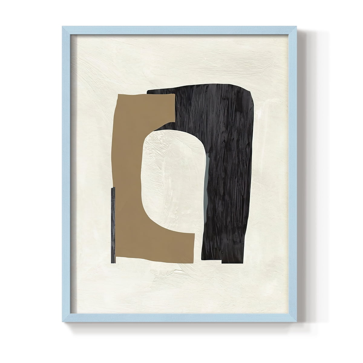 Cardboard Cutouts I Framed Print in Blue Solid Wood Framed Print No Nail Hanging